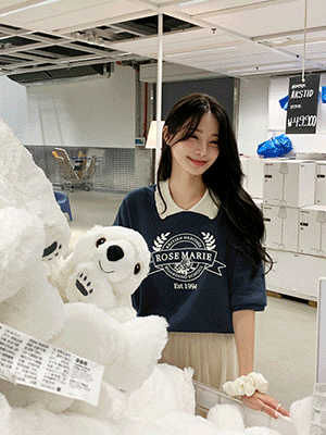 로즈마리 카라 반팔 맨투맨