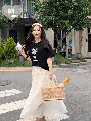 브론 둥근카라 자수 맨투맨