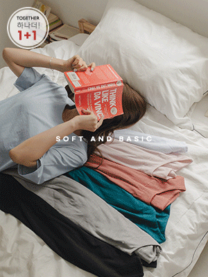 [1+1] 도비 루즈핏 슬라브 반팔 티셔츠