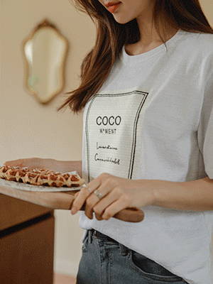 코코엔 레터링 티셔츠