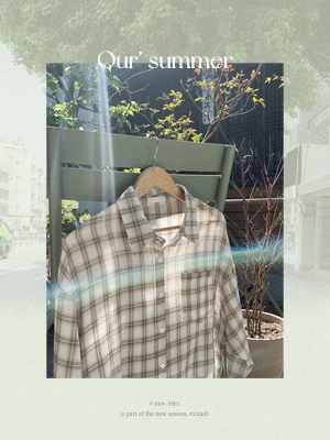 리나 거즈 체크 셔츠