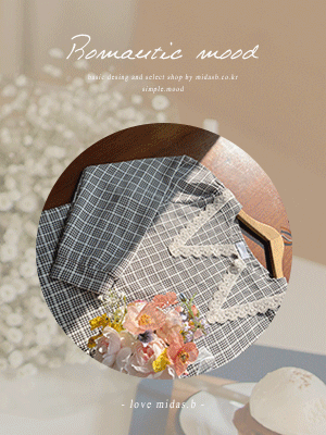 투르 체크 블라우스