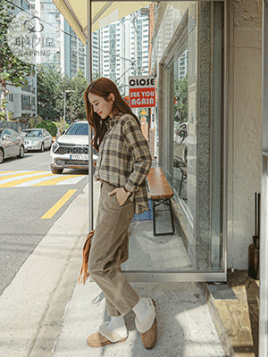 파오 체크 셔츠 [기모]