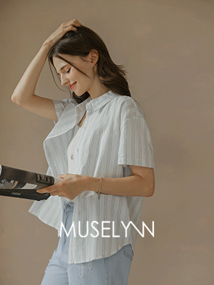 [뮤즈린] 쿠쿠린 시어서커 스트라이프 반팔 셔츠