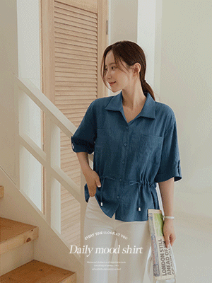 자르 스트링 린넨 블라우스