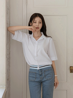 마티 배색 시보리 셔츠