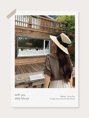 플립 더블카라 블라우스