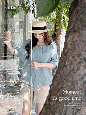 해빈 프릴카라 블라우스