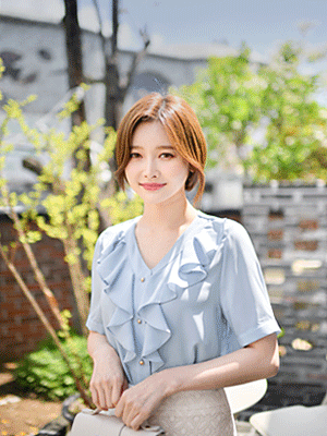 미로 프릴 쉬폰 블라우스