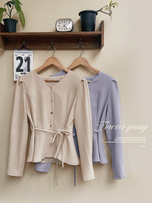 민즈 페플럼 블라우스