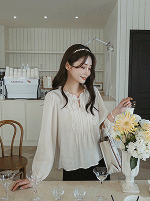 브리크 프릴 링클 블라우스