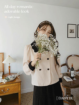 데이지 물결 카라 블라우스