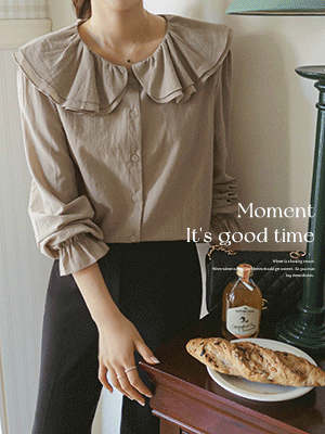 토피 프릴 소매밴딩 블라우스
