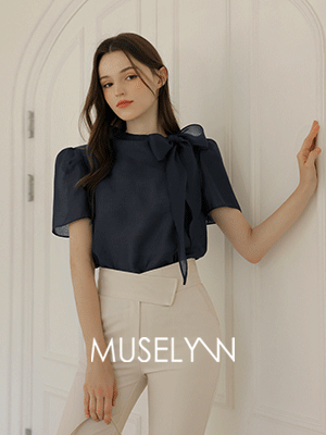 [뮤즈린] 샤렌 실키 리본 블라우스