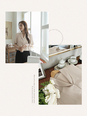 브래디 숄카라 반팔 블라우스