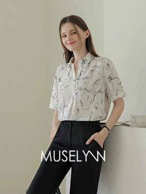 [뮤즈린] 하엔 리본 스트링 쉬폰 블라우스