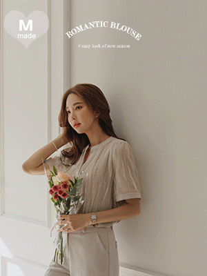 먼티 레이스 쉬폰 블라우스