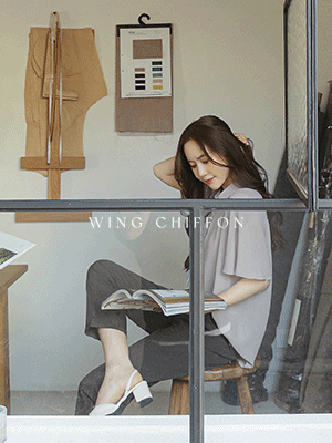 호니 날개소매 쉬폰 블라우스