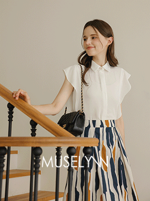 [뮤즈린] 푸르츠 날개소매 쉬폰 나시 블라우스