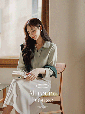 앤유 카라 7부 블라우스