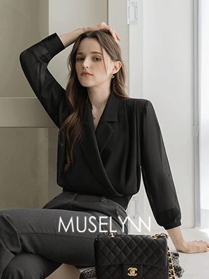 [뮤즈린] 로키 핀턱 랩 블라우스