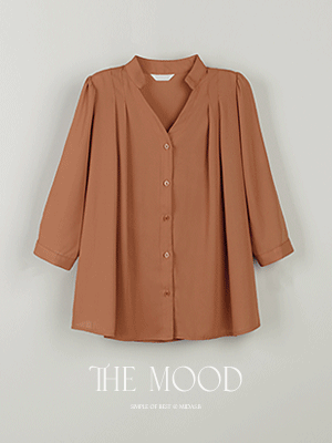 호틴 핀턱 7부 쉬폰 블라우스