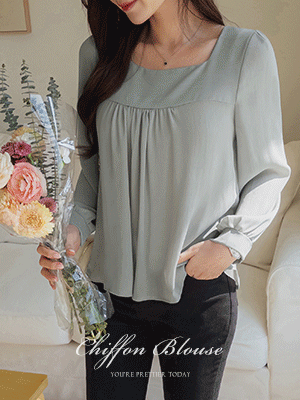 볼티 링클 쉬폰 블라우스