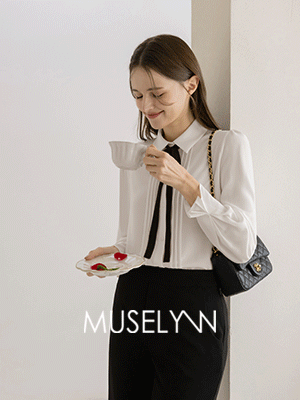 [뮤즈린] [타이set] 엘리샤 핀턱 쉬폰 블라우스