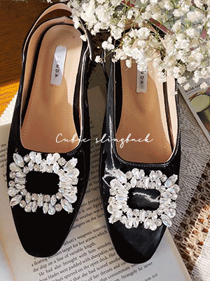 블링블링 큐빅 슬링백