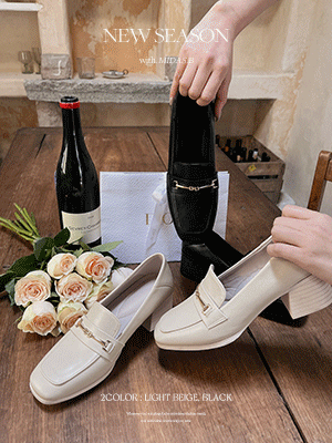 로아스 금장 버클 로퍼 (5cm)