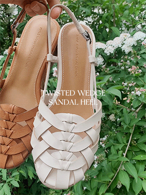 루지 짜임 웨지 샌들힐 (6cm)