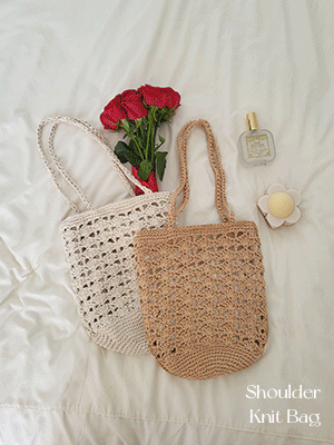 치나 니트 숄더백