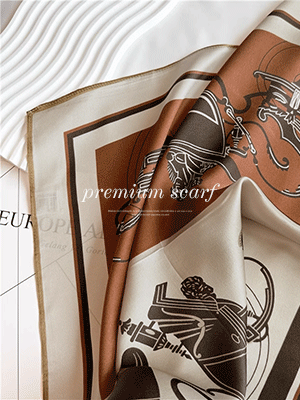 히오 마차 실크 스카프