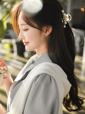 루나 진주 집게핀