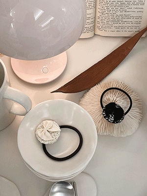 나름 리본 트위드 머리끈